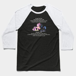 To My Dear Daughter In Law Funny Unicorn Lover Baseball T-Shirt